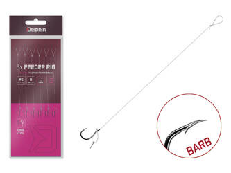 Przypon Delphin FLR D-rig / 6szt 8cm / 0,22mm / BARB #8 / Sting7mm Delphin (101003775)