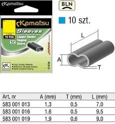 RURKA ZACISKOWA PODWÓJNA MIEDZIANA K-2295 1,6mm BLN OP.10SZT KAMATSU 583001016