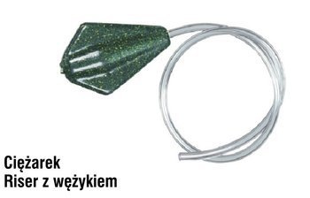 CIĘŻAREK RISER Z WĘŻYKIEM ZIELONY CAMOU 60g OP.1SZT PRO CARP KONGER 665014060