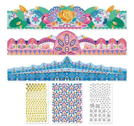 Zestaw kreatywny Kryształki i naklejki Korony 5+, Janod