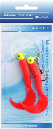 ZESTAW MORSKI - PILK TWIST JIGHEAD RIG 7.5 cm - 2x6 g (RED) MIKADO LS-A007-2X6Y-01