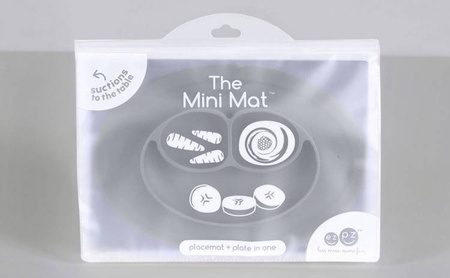 EZPZ Silikonowy talerzyk z podkładką mały 2w1 Mini Mat szary