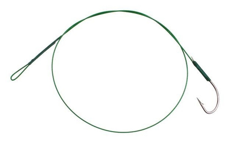 PRZYPON STALOWY Z HAKIEM 25cm / 10 kg - op.2 szt (GREEN) MIKADO ZG11-004