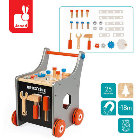 Wózek warsztat magnetyczny z narzędziami  Brico ‘Kids, Janod