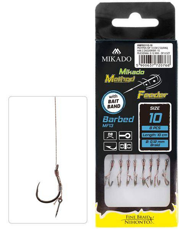 PRZYPON METHOD FEEDER - Z IGŁĄ - hak z zadziorem nr 6 / plecionka: 0.16mm/10cm - op.8szt. MIKADO HMFB213I-6