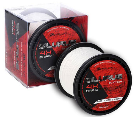 PLECIONKA SILURUS 4 X BRAID (WHITE) 0.50mm\41.80kg\600m - op.1szp. MIKADO ZSI00W-600-0.50