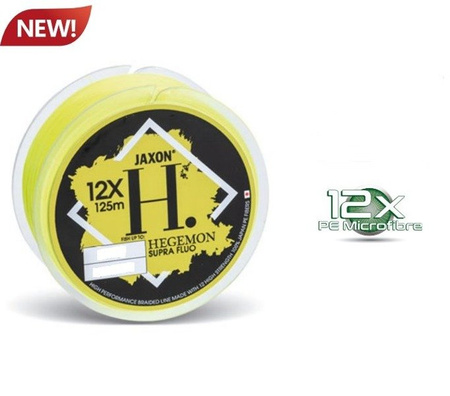 PLECIONKA HEGEMON 12X SPLOTOWA SUPRA 0,08 125M KOLOR FLUO, JASKRAWO ZÓŁTY JAXON ZJ-DSF008A