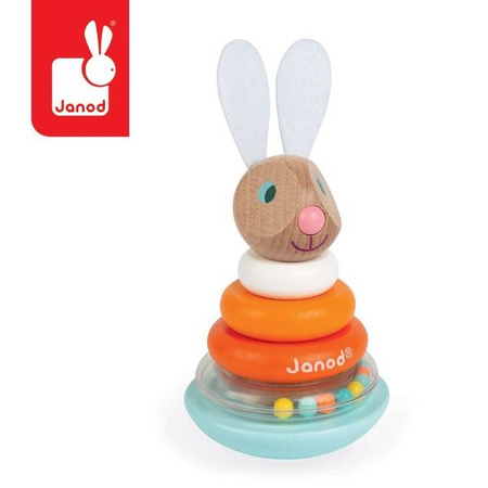 Układanka drewniana piramida wańka-wstańka Królik, Janod