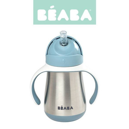 BEABA Bidon termiczny termobutelka ze słomką 250 ml Windy Blue