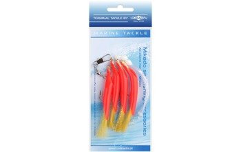 ZESTAW MORSKI - HAIR TUBE RIG - hak 1/0 (RED/YELLOW) MIKADO LS-A630-1/0-03