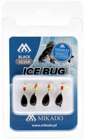 ICE BUG CZARNY- SREBRNY-4mm - op.4szt. MIKADO AM-POD-003-4-BS