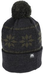 CZAPKA ZIMOWA - Z POMPONEM - SZARO ZIELONA - op.1szt. MIKADO UM-UC009