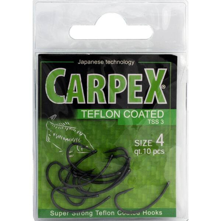 Haczyk karpiowy Carpex Teflon Super Strong 3, rozmiar 8 (10 szt.) Carpex 02-C-TSS3-008
