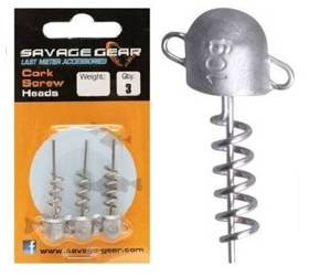 Wkręcane główki jigowe Savage Gear Cork Screw Heads 10g / 3szt. (50357)