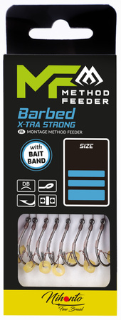 PRZYPON MF - Z GUMKĄ - hak z zadziorem nr 12 DB / plecionka: 0.12mm/10cm - op.8szt. MIKADO HMFB2805G-12DB