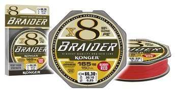 PLECIONKA BRAIDER X8 BLOODY RED 0,12/150 KONGER 250149012