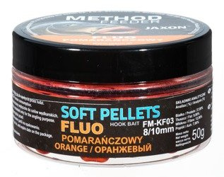 SOFT PELLETS FLUO METHOD FEEDER 8/10MM POMARAŃCZOWY 50G JAXON FM-KF03