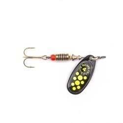 Błystka Mepps BLACK FURY czarny / seledynowe kropki nr 4