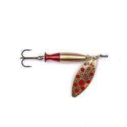 Błystka Mepps AGLIA LONG HEAVY złota / czerwone kropki nr 2