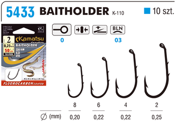 KAMATSU FC 50 BAITHOLDER WĘGORZ 4/0.22 BLNO 5433 PRZYPON 543310304