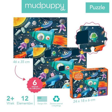 Mudpuppy Puzzle z okienkami Kosmos 12 elementów 2+