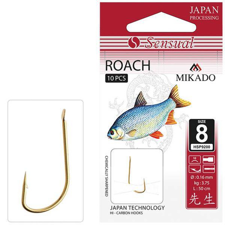 HACZYK SENSUAL - ROACH Nr 10 G / 0.16mm / 70cm - torebka 10szt. MIKADO HSP9200-10G-016