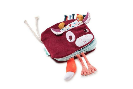 LILLIPUTIENS Książeczka aktywizująca "Kto się kryje za Rosalie?" Krówka Rosalie 9 m+