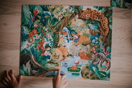 Puzzle w walizce Przygoda w kraju Inków 100 elementów 6+ Made in France, Janod