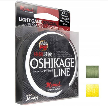 Plecionka MOMOI Oshikage 0.20G 125 m 0.074 mm/2.7kg/6 LB żółta fluo    DRAGON JMO-49-04-607