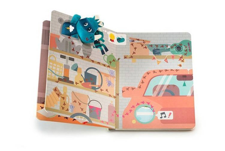 LILLIPUTIENS Książeczka przygodowa z mini-przytulanką kartonowa „Marius superbohater” 2 l+