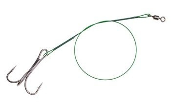 PRZYPON STALOWY Z KR. I KOTWICĄ 15/20/25cm / 10 kg - op.30 szt (GREEN) MIKADO ZG11-013-30