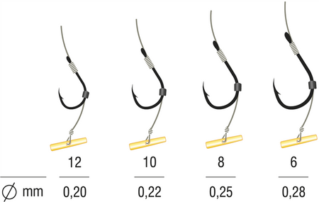PRZYPON METHOD FEEDER MONO CHINU 10 BLNO/10cm/0,22mm FAST STOP K-007 OP.5 SZT KAMATSU KONGER 504023310