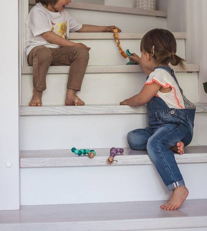 Drewniana elastyczna układanka Wąż + Krokodyl Pocket 2+, opakowanie zbiorcze 12 sztuk (3 rodzaje), Janod