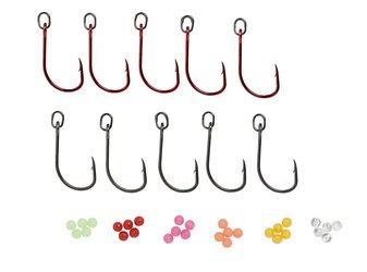 Haki do Line Thru Sandeel Savage Gear S1 Single Hook 3/0 Red & DG Kit 10szt w opak. (61783)