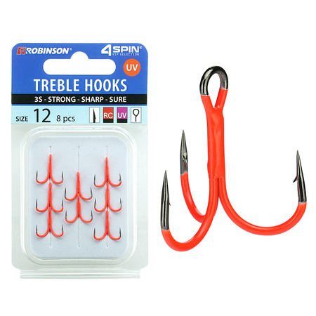 Kotwica 4SPIN Titanium 3S UV FLUO RED rozm. 12 (8 szt) Robinson 03-P-3SC-12