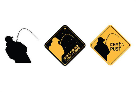 Naklejka - Night fishing is not a crime 7x7cm Delphin (795010020)