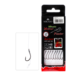 HACZYK DO METODY 10 cm Z WŁOSEM - haczyk z zadziorem: 8 / żyłka: 0.25 mm - op.8szt MIKADO HMFB11W-8