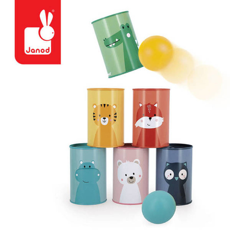 Gra Zbijanie puszek Zwierzęta 3+, Janod
