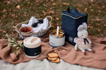 Beaba Pojemnik - termos obiadowy ze stali nierdzewnej z hermetycznym zamknięciem duży 500 ml light pink/night blue