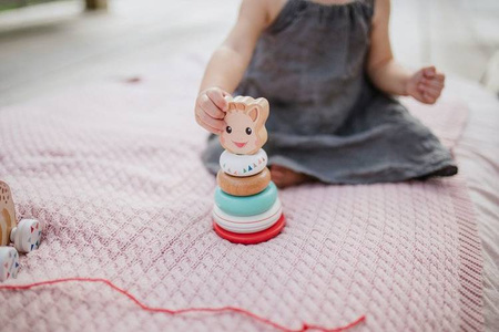 Układanka drewniana piramida wańka-wstańka Żyrafka Sophie, Janod