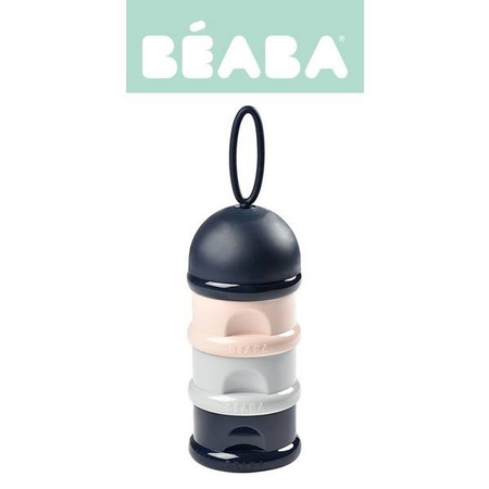 BEABA Pojemniki na mleko w proszku dark blue + gray + pink (opakowanie zbiorcze 6 szt.)