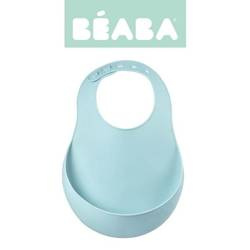 Beaba Śliniak silikonowy z kieszonką airy green