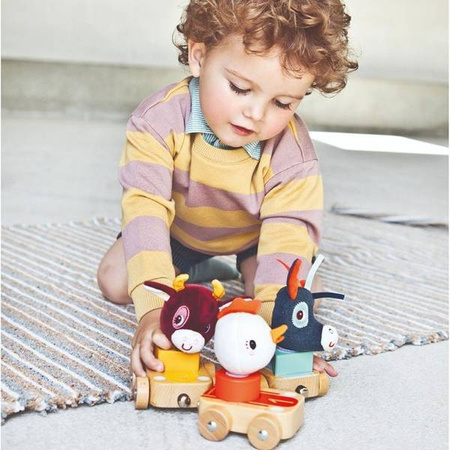 LILLIPUTIENS Zestaw 3 drewnianych pojazdów Farma 12+