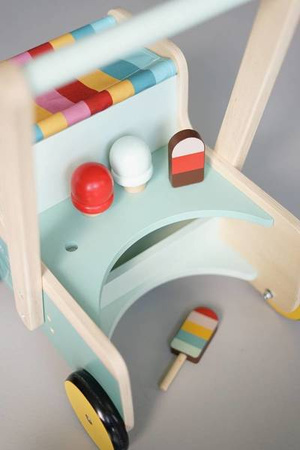 Drewniany pchacz Furgonetka z lodami 12m+, Janod