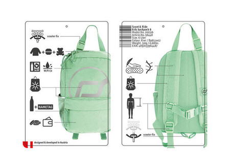 SCOOTANDRIDE Plecak na hulajnogę dla dzieci 1-5 lat, 9l, Kiwi