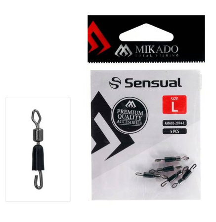 ŁĄCZNIK DO SZYBKIEJ WYMIANY PRZYPONU Z KRĘTLIKIEM  - rozmiar L - op.5szt. MIKADO AMA02-2074-L