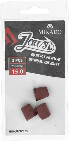 WYMIENNE OBCIĄŻENIE - DO WKRĘTÓW - JAWS QUICK CHANGE SPIRAL - 15gr - op.3szt. MIKADO OMGJQ-15-W