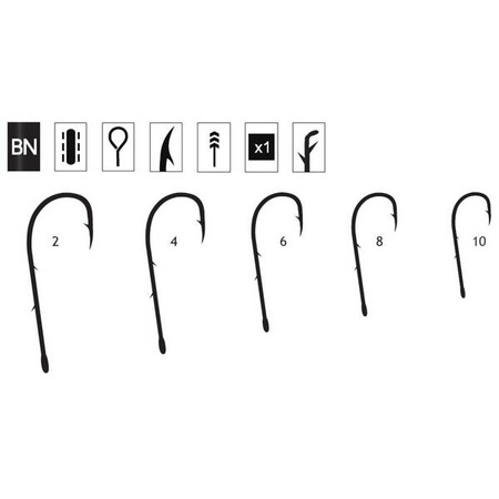 Haczyk do bocznego troka Titanium Long Strap 290 (10 szt. w opak.), rozmiar 6 Robinson 02-P-290BN-06