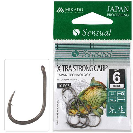 HACZYK NA KARPIA SENSUAL - X-TRA STRONG CARP Nr 16 DB - torebka 10szt. MIKADO HS805-16DB