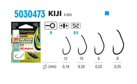 PRZYPON METHOD FEEDER 30CM KIJI 6BLNO/0,25mm WITH SPEAR OP.10SZT KAMATSU 503047306